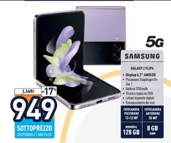 Unieuro Samsung 5 G Galaxy Z Flip 4 offerta