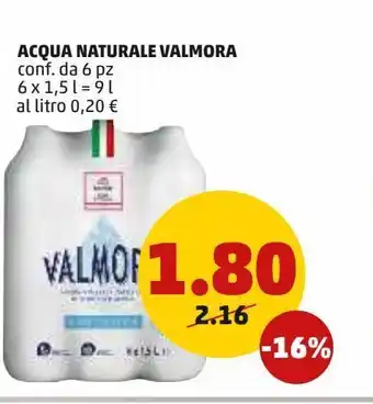 PENNY Acqua naturale valmora offerta