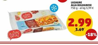 PENNY Lasagne alla bolognese offerta