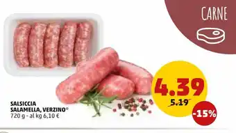 PENNY Salsiccia salamella, verzino offerta