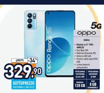 Unieuro Oppo 5 G Reno 6 offerta