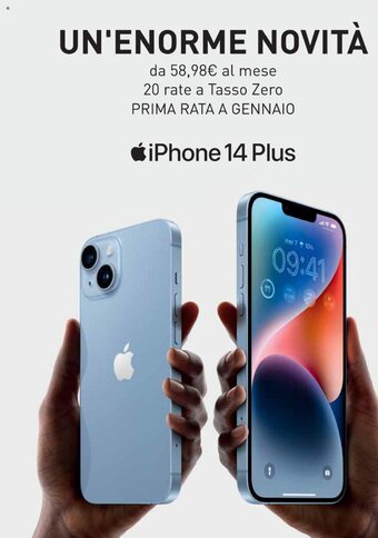 Unieuro iPhone 14 Plus offerta
