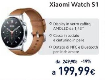 Unieuro Xiaomi Watch S1 offerta