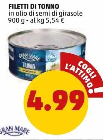 PENNY Filetti di tonno offerta