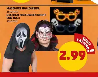 PENNY Maschere halloween occhiali halloween night con luci offerta