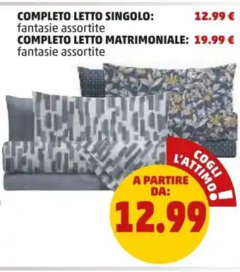 PENNY Completo letto singolo completo letto matrimoniale offerta