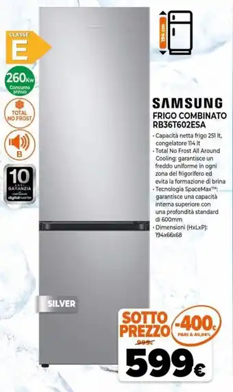 Iperal Samsung Frigo Combinato RB36T602ESA offerta