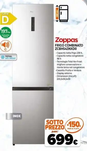 Zoppas Frigo Combinato ZCBHS43NXD0