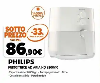 Iperal Philips Friggitrice Ad Aria HD 9200/10 offerta