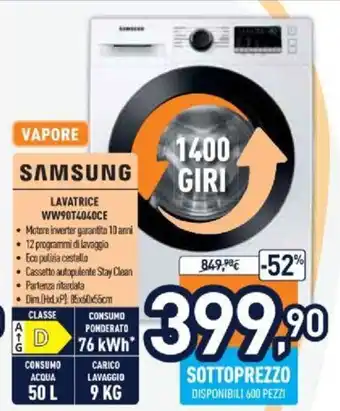 Unieuro Samsung Lavatrice WW90T4040CE offerta
