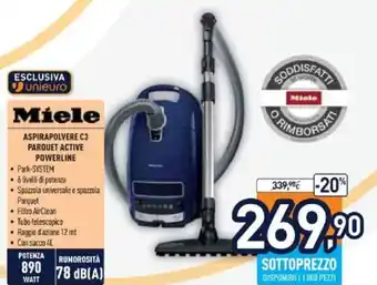 Unieuro Miele Aspirapolvere C3 Parquet Active Powerline 890 Watt78 dB offerta