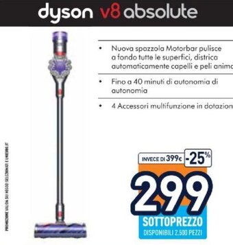 Unieuro dyson v8 absolute offerta