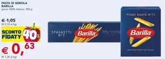 Esselunga Pasta Di Semola Barilla grano 100% italiano, 500 g offerta
