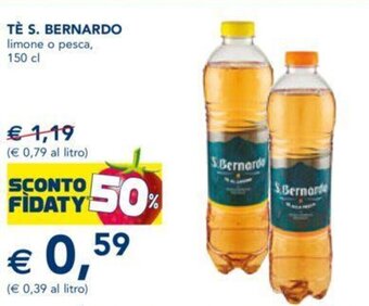 Esselunga Tè S. Bernardo limone o pesca 150 cl offerta