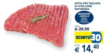 Esselunga Fetta Per Tagliata Di Vitellone Naturama offerta