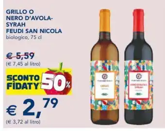 Grillo O Nero D' Avola-Syrah Feudi San Nicola 75 cl