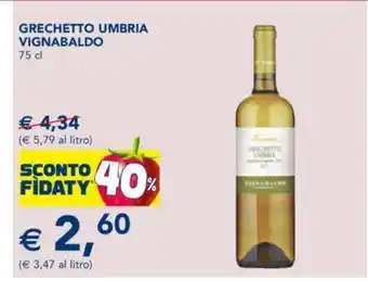 Esselunga Grechetto Umbria Vignabaldo 75 cl offerta