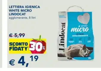 Esselunga Lettiera Igienica White Micro Lindocat 8 litri offerta