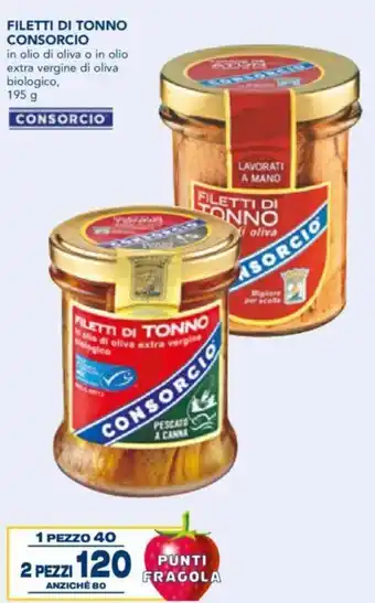 Esselunga Filetti Di Tonno Consorcio 195 g 2 pezzi offerta