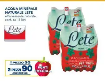 Esselunga Acqua Minerale Naturale Lete 6x1,5 litri 2 pezzi offerta