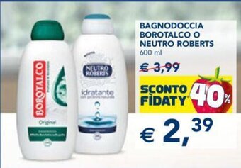 Esselunga Bagnodoccia Borotalco O Neutro Roberts 600 ml offerta