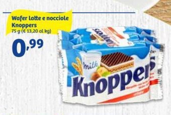 In'S Mercato Wafer latte e nocciole Knoppers 75 g offerta