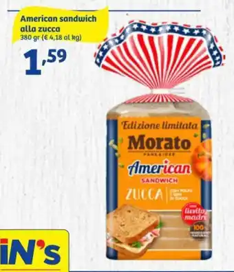 In'S Mercato Morato American Sandwich alla zucca 380 gr offerta
