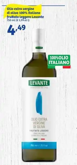 In'S Mercato Levante Olio extra vergine di oliva 100% Italiano fruttato leggero 750 ml offerta