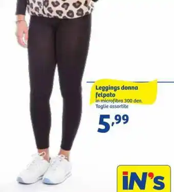 In'S Mercato Leggings donna felpato offerta
