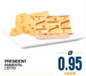 SeBón Supermercati Président Emmental L'etto offerta