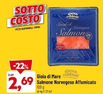 DPiù Gioia di Mare Salmone Norvegese Affumicato 120 g offerta