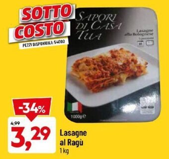 DPiù Lasagne al Ragù 1 kg offerta