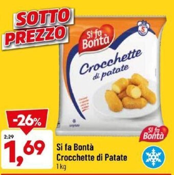DPiù Si fa Bontà Crocchette di Patate 1 kg offerta