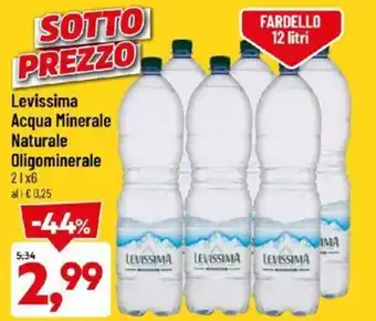 DPiù Levissima Acqua Minerale Naturale Oligominerale 2 l x6 offerta