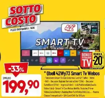 DPiù Qbell 42Wy73 Smart Tv Webos offerta