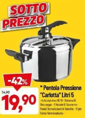Pentola Pressione "Carlotta" 5 Litri