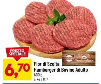 DPiù Fior di Scelta Hamburger di Bovino Adulto 600 g offerta