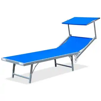 Lettino pieghevole blu 180x55x36cm ibiza