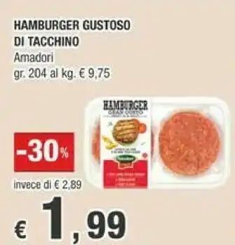 Crai Amadori Hamburger Gustoso Di Tacchino 204 G offerta