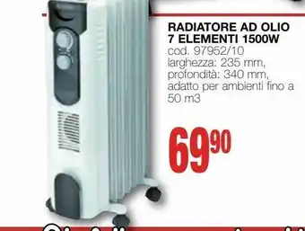 Mondo Brico Radiatore a olio 7 elementi 1500w offerta