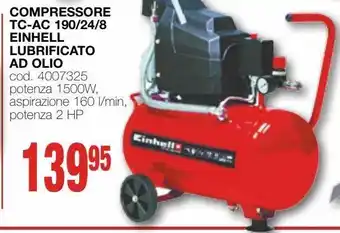 Mondo Brico Compressore tc-ac 190/24/8 einhell lubrificato a olio offerta