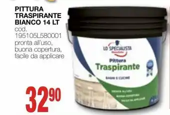 Mondo Brico Pittura traspirante bianco 14 lt offerta