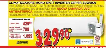 Climatizzatore mono split inverter zephir zuw9000