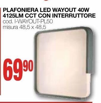 Mondo Brico Plafoniera led wayout 40w 4125lm cct con interruttore offerta