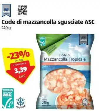 ALDI Happy harvest Almare Code Di Mazzancolla Sgusciate ASC offerta