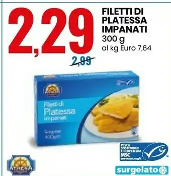 Eurospin Athena Filetti Di Platessa Impanati 300 G offerta