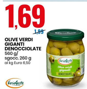 Eurospin Olive Verdi Giganti Denocciolate 560 g/ sgocc. 260 g offerta