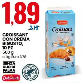 Eurospin Dolciando Croissant con Crema bigusto, 10 pz 500 g offerta