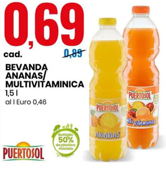Eurospin Puertosol Bevanda Ananas/Multivitaminica 1,5 l offerta