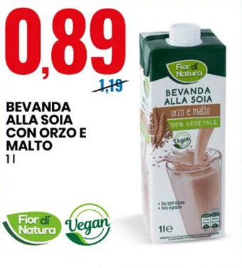 Eurospin Fior di Natura Bevanda Alla Soia Con Orzo E Malto 1 l offerta
